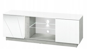 Szafka RTV biała połysk LED modern HOSTA