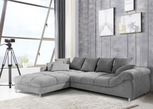 Narożnik ICEBERG poduszki  chromowane nóżki od PRODUCENTA