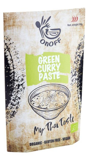 Pasta Zielone Curry Bezglutenowa Bio 50 G (saszetka) - Onoff Spices