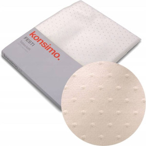 OBRUS BIEŻNIK Kropeczki 140x240 GRUBY ECRU Żakard