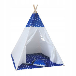 Niebieskie Tipi Dla Dzieci W Gwiazdki Z Poduszkami