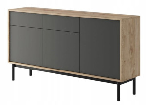 Komoda szafka salon dąb / grafit modern VARIA