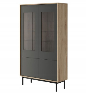 Witryna komoda salon dąb / grafit modern VARIA
