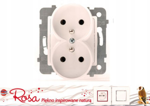 ROSA Gniazdo podwójne z/u bez ramki kolor Ecru