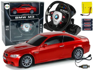 Auto Zdalnie Sterowane BMW M3 Czerwony 2,4 G Pilot Kierownica 1:18 Dźwięk Ś