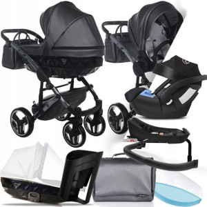 Wózek Junama 4w1 Fluo V2 05 I Cybex Aton 5 + Baza