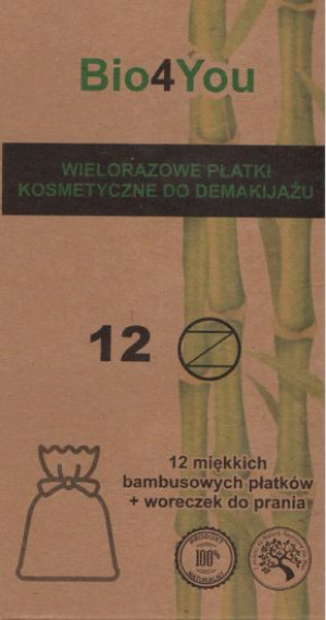Wielorazowe bambusowe płatki kosmetyczne 12 sztuk 6092
