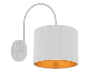 Atlanta Lampa Kinkiet Biały 1x40w E27 Abażur Biały