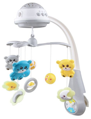 BABY MIX 35604/35728 Karuzelka plastikowa z projektorem-szara