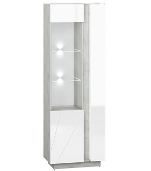 Witryna salon biała połysk LED modern HOSTA