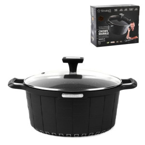 Garnek na indukcję non-stick z pokrywką Starke Pro Crows Marble 4,2 l