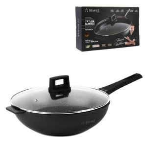 Patelnia WOK na indukcję z pokrywką Starke Pro Taylor Marble 32 cm