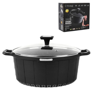 Garnek na indukcję non-stick z pokrywką Starke Pro Crows Marble 6,2 l
