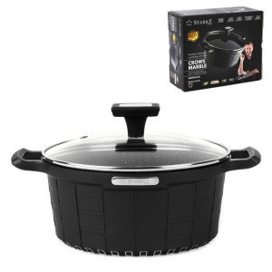 Garnek na indukcję non-stick z pokrywką Starke Pro Crows Marble 2,4 l