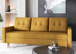 Musztardowa Sofa Eros - Funkcja Spania