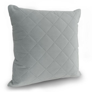 Pikowana poszewka Velvet 40x40 825-31 jasno szara