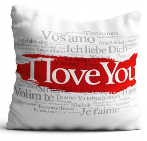 Poduszka na Walentynki 40x40 W100 I Love You