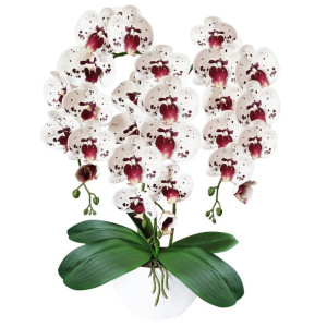 Sztuczny Storczyk Orchidea 3 pędowy 70cm 861-03 Biały nakrapiany