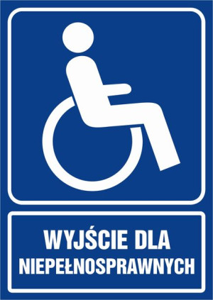 Znak - Wyjście dla niepełnosprawnych RB029 Wyjście dla niepełnosprawnych RB
