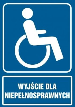 Znak - Wyjście dla niepełnosprawnych RB029 Wyjście dla niepełnosprawnych RB