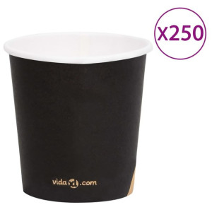 Papierowe kubki, 120 ml, 250 szt., czarne