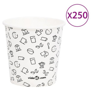 Papierowe kubki, 120 ml, 250 szt., biało-czarne
