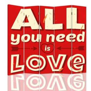 Parawan dwustronny, All you need is love 180x170