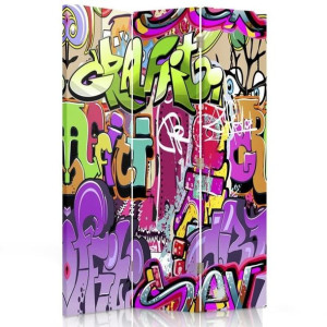 Parawan DO POKOJU DZIECKA dwustronny, Abstrakcja z graffiti 110x170