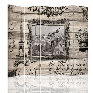 Parawan dwustronny, Bonjour Paris 180x170