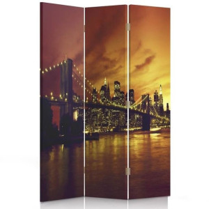 Parawan DO SALONU dwustronny, NOWY JORK Brooklyn Bridge Manhattan 110x170