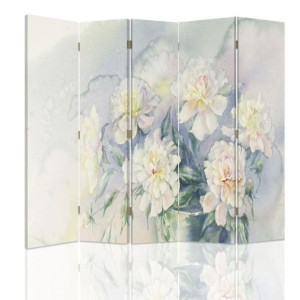 Parawan dwustronny, Delikatne pastelowe kwiaty 180x170