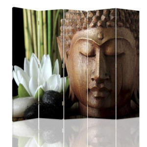 Parawan dwustronny, Budda w drewnie 180x170