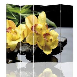Parawan dwustronny, Czar żółtej orchidei 180x170