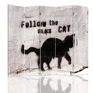 Parawan dwustronny, Follow the black cat 180x170