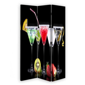 Parawan DO BARU RESTAURACJI dwustronny, Drinki i owoce 110x170