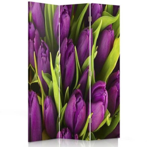 Parawan dwustronny, Fiolet tulipanów 110x170