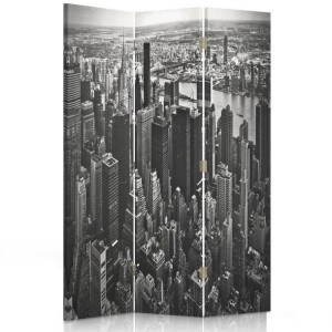 Parawan dwustronny, NOWY JORK Manhattan w czerni i bieli 110x170