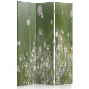 Parawan dwustronny, Krople rosy na trawie 110x170