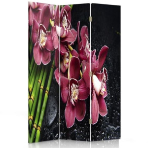 Parawan dwustronny, Orchidea z bambusem 110x170