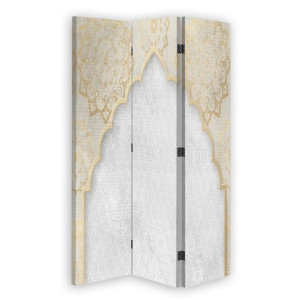 Parawan DO SALONU KOSMETYCZNEGO dwustronny, ORIENT wzór w złocie 110x170