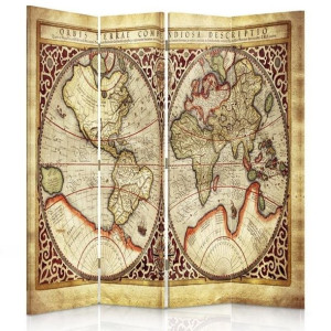 Parawan dwustronny, Stara mapa świata 145x170