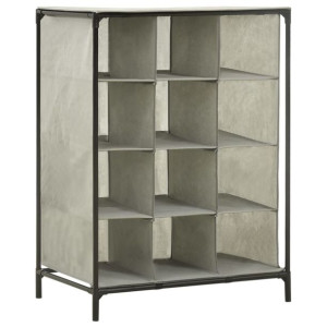 Regał na buty, 55x36x76 cm, włóknina i stal, szary