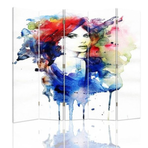 Parawan dwustronny, Watercolor women 180x170