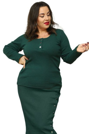 Bluzka MURCJA ZIMOWA dzianinowa b. zieleń 54 PLUS SIZE