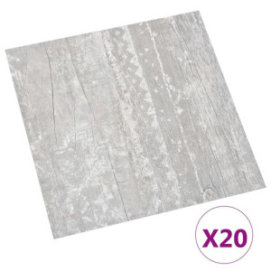 Samoprzylepne panele podłogowe, 20 szt., PVC, 1,86 m², szare