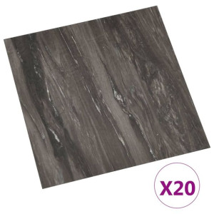 Samoprzylepne panele podłogowe, 20 szt., PVC, 1,86 m², szare