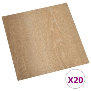 Samoprzylepne panele podłogowe, 20 szt., PVC, 1,86 m², brązowe