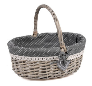Szary Kosz Wiklinowy Z Uchwytem 34x28x15/31h Cm
