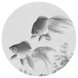 WallArt Okrągła fototapeta Two Goldfish, 190 cm