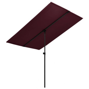 Parasol ogrodowy na słupku aluminiowym, 2x1,5 m, bordo